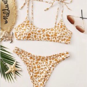 Orange / white bikini animal print